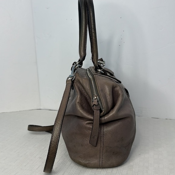 B Makowsky Puddy/Gray Soft Leather Handbag Purse - Picture 4 of 8